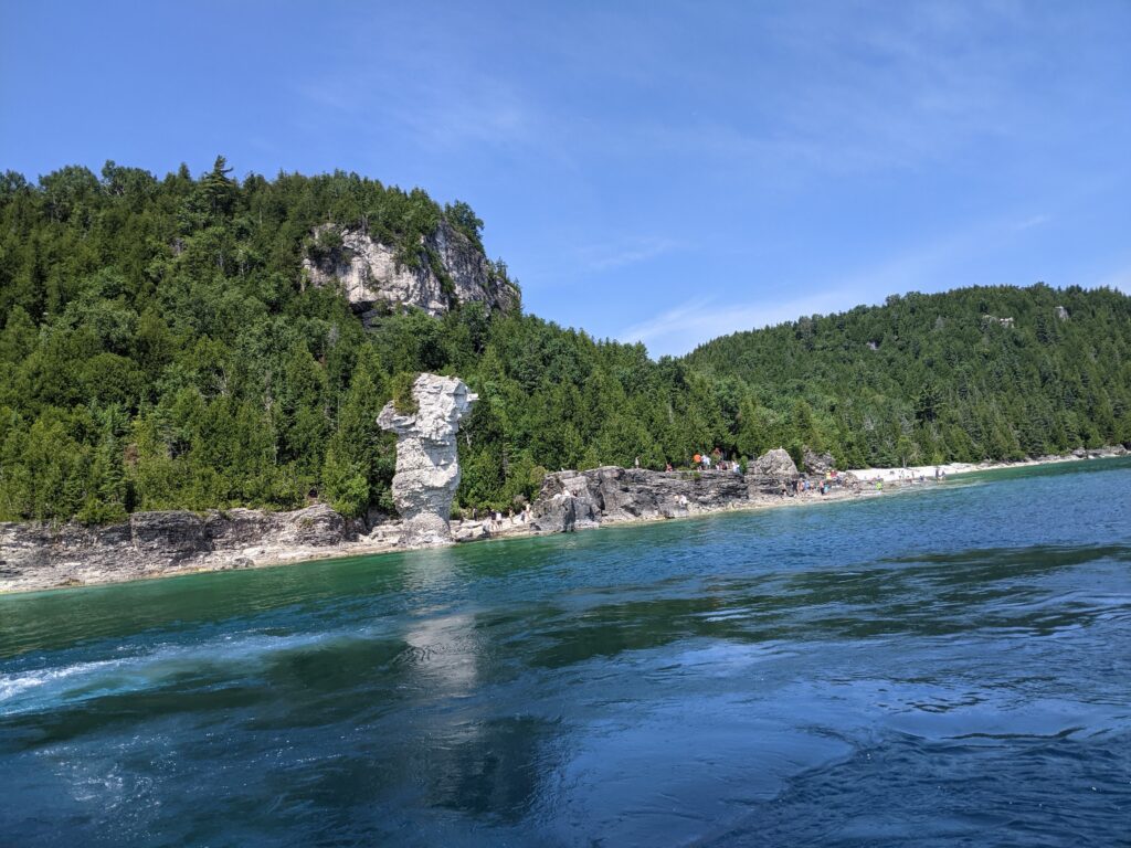 a photo of flowerpot island taken from the boat cruise