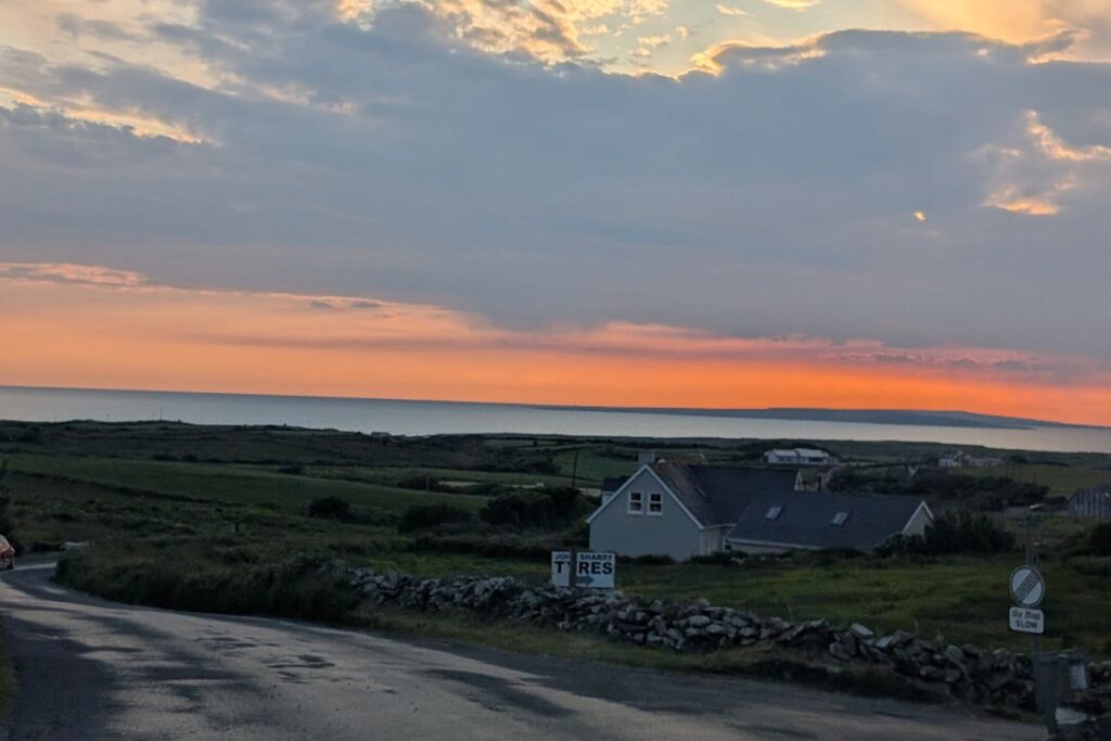 sunset near Doolin, where we were staying near the cliffs of moher