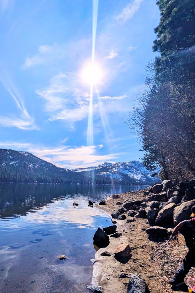 the shoreline of Donner Lake in Truckee