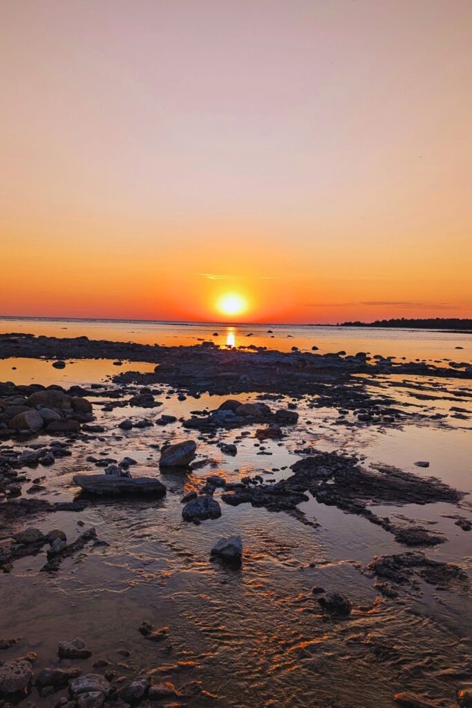 Sunset on the west side of the Bruce Peninsula, overlooking Lake Huron