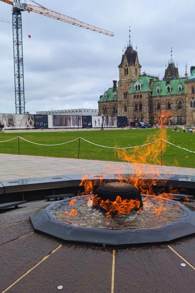 Eternal flame on Parliament Hill in Ottawa