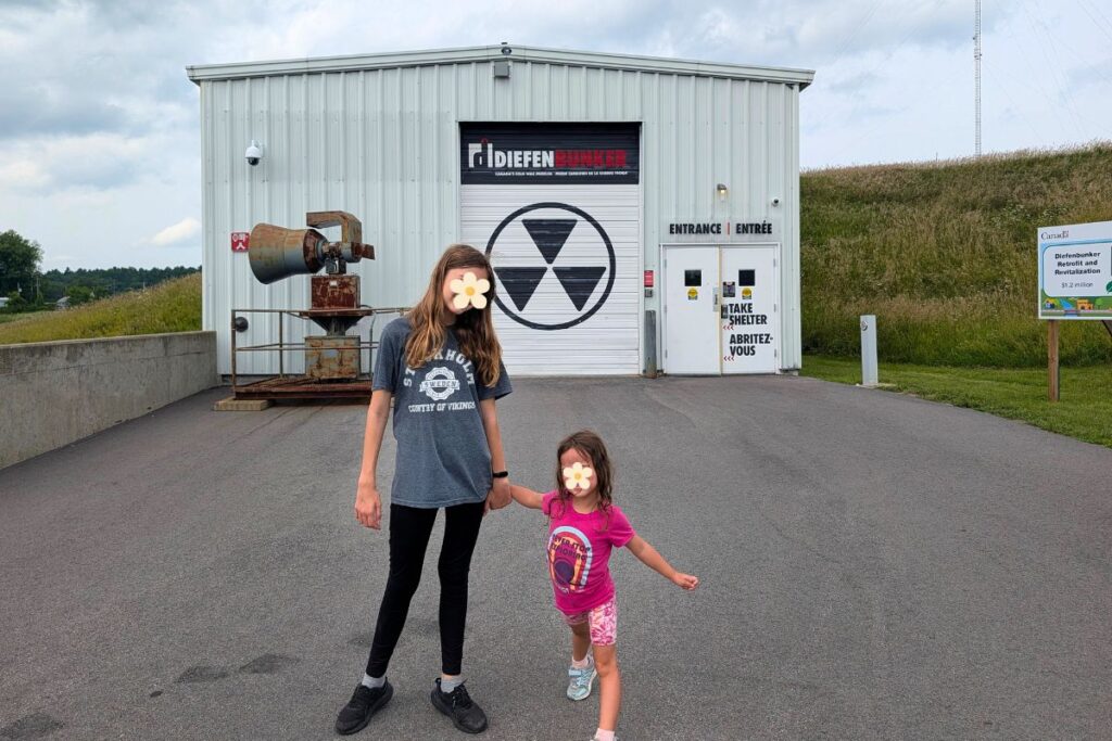 kids in front of the Diefenbunker, Canada's Cold War Museum located 30 minutes from Ottawa