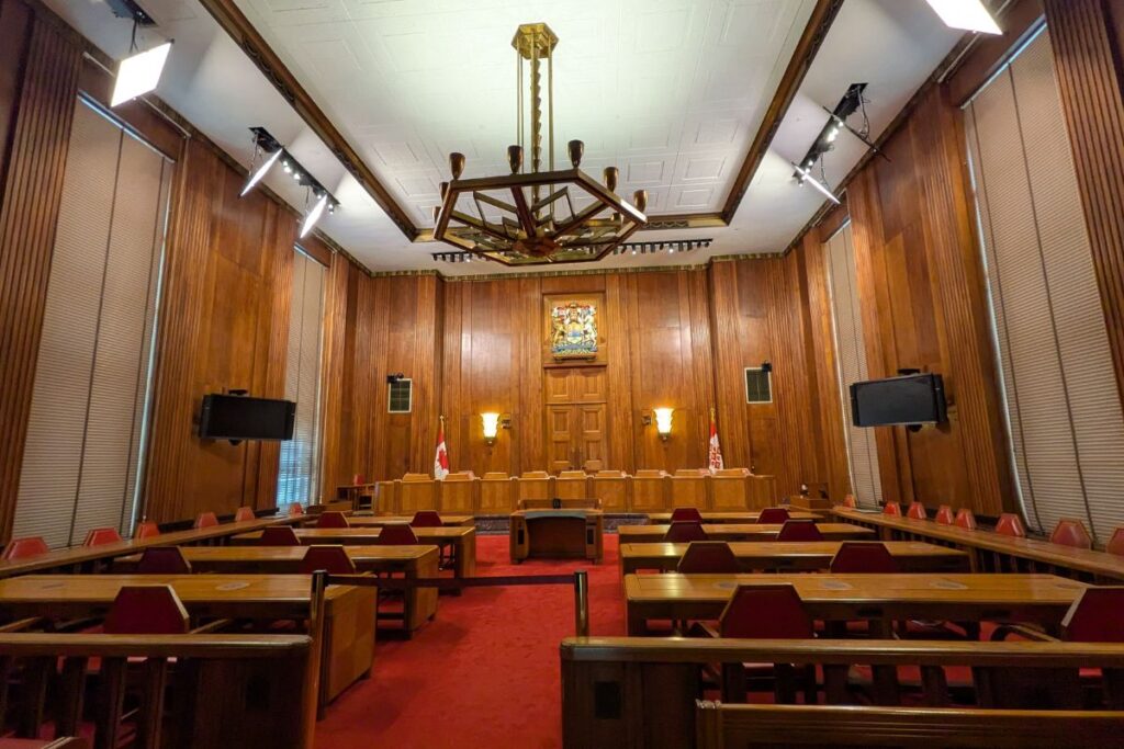 Courtroom inside the Supreme Court of Canada