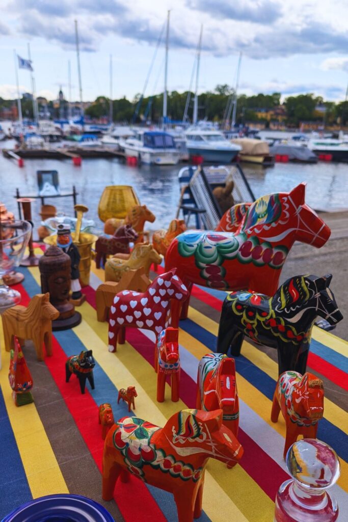 Dala horses on display in Stockholm