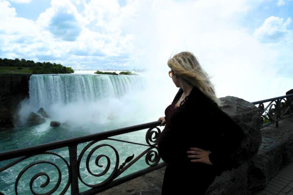 me, 8 months pregnant in Niagara Falls