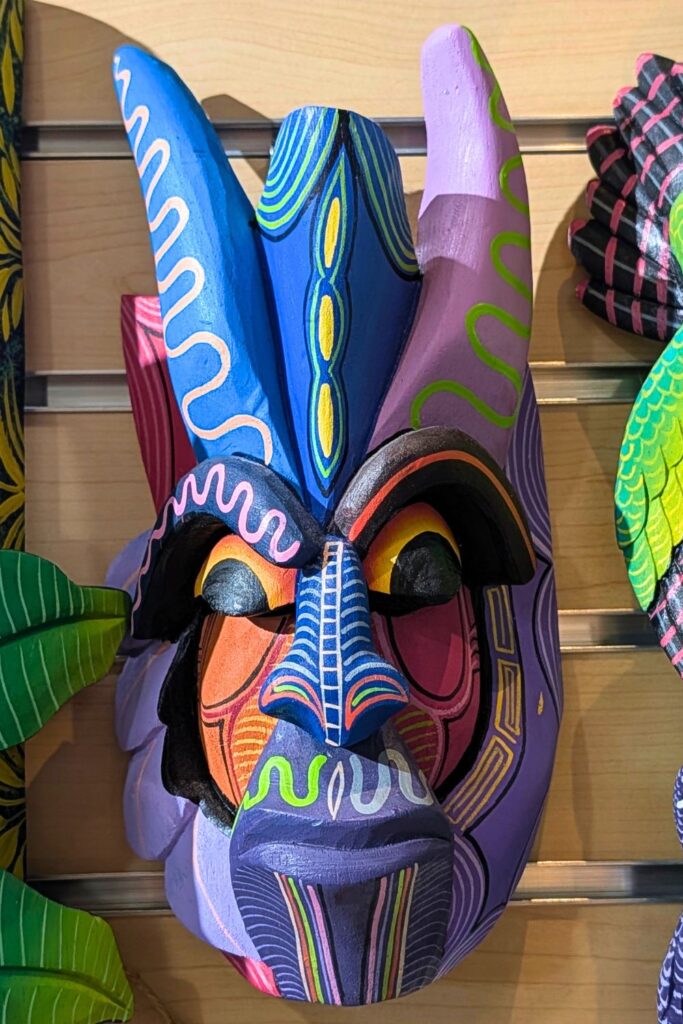 A Boruca mask from Costa Rica found at the airport