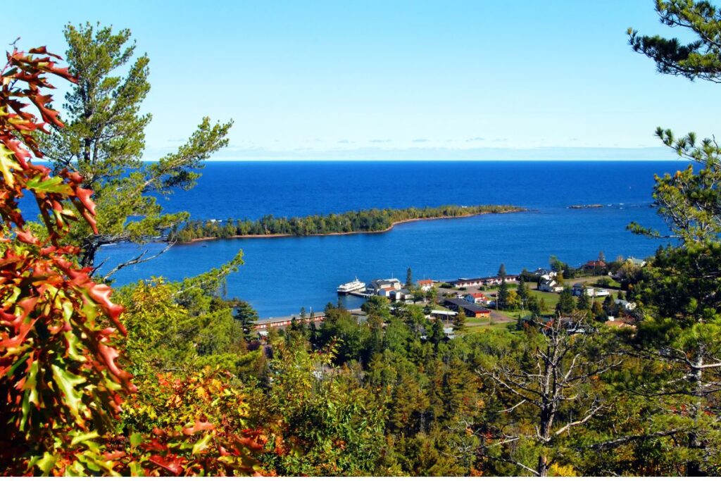 view of Lake Superior from Brockway Mountain Drive