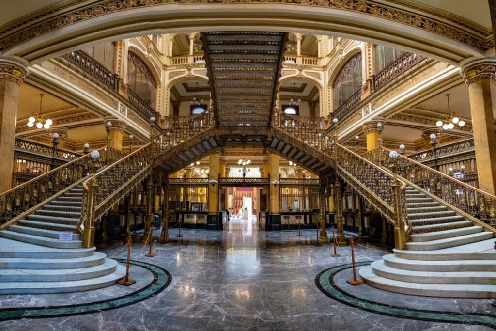 inside the postal palace in mexico city