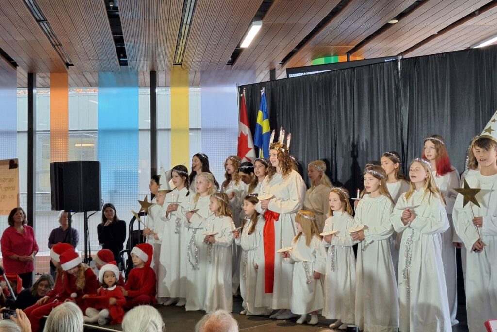 A Lucia procession at the Swedish Christmas fair in Toronto