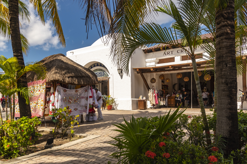 The shopping area near the Puerta Maya Cruise Ship Terminal in Cozumel