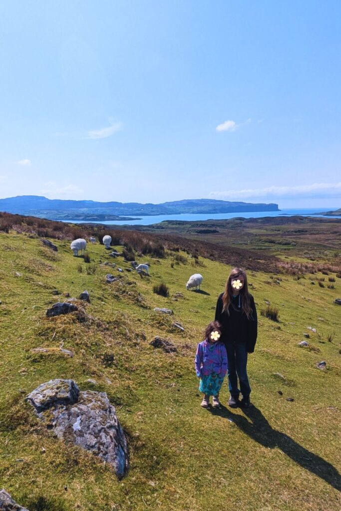 My daughters on a hike in Scotland