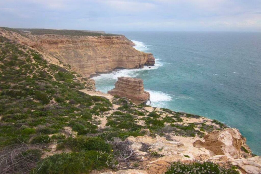 a shot of the coastline of Kalbarri National Park