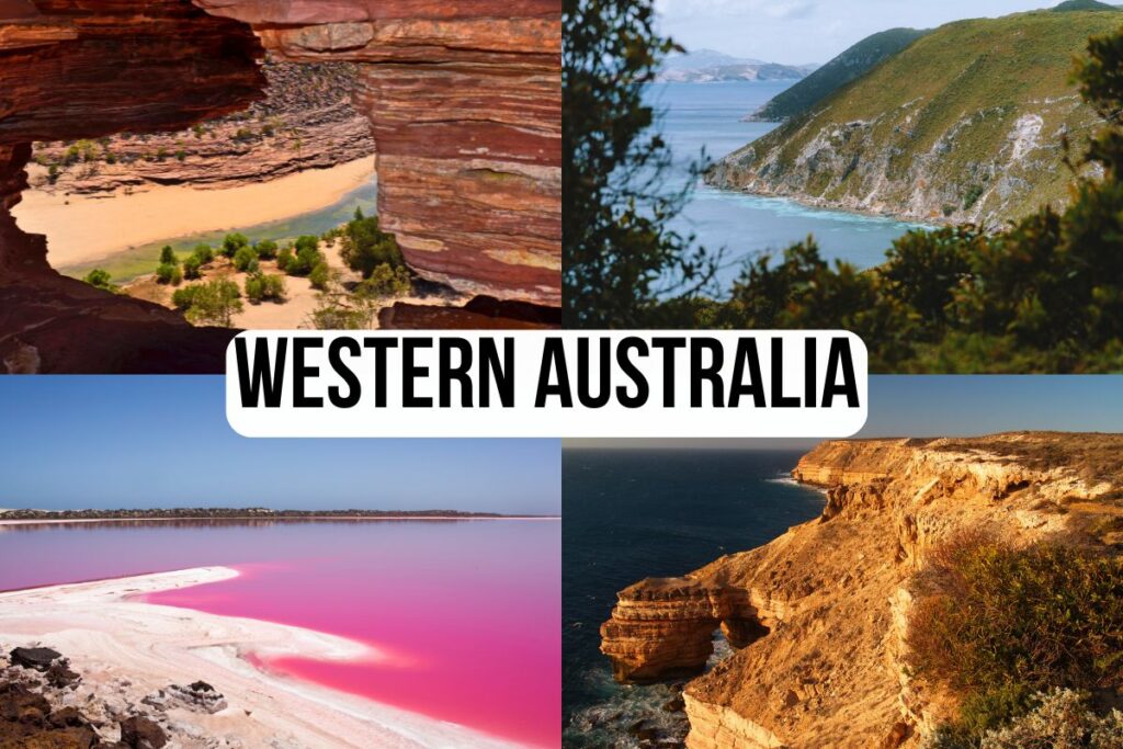 An assortment of 4 photos of places to visit in Western Australia