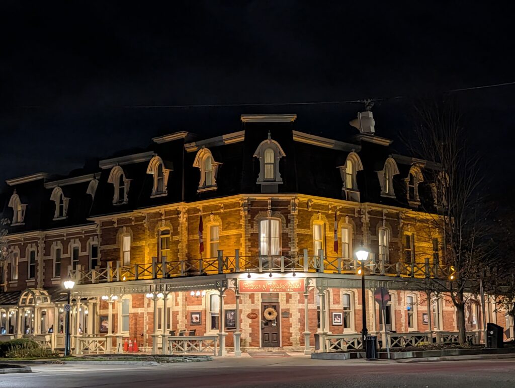 Prince of Wales hotel in Niagara on the Lake at night