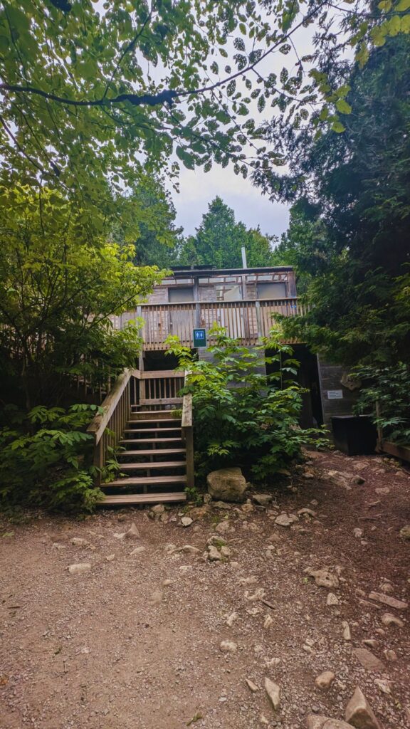 the bathroom building on Flowerpot Island, where the boat lets you off