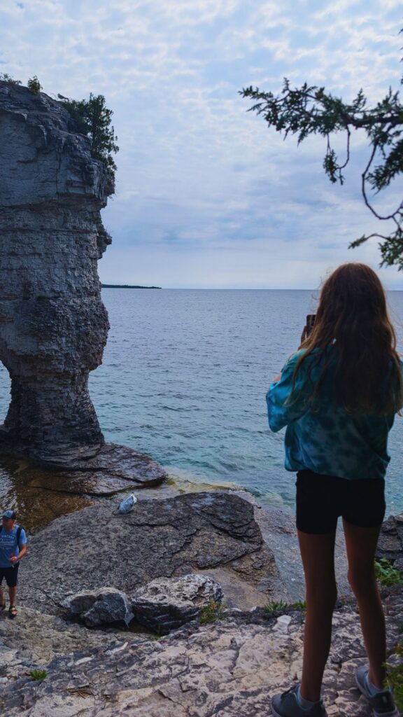 taking a photo of the Flowerpot stacks