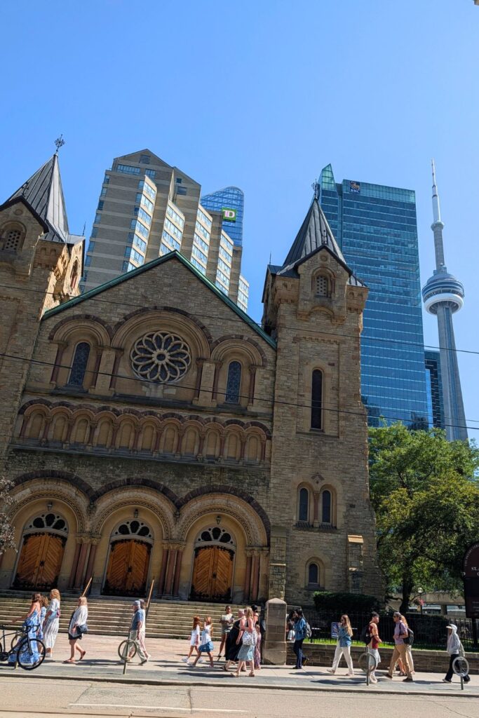 St. Andrew's Church with the CN Tower in the background