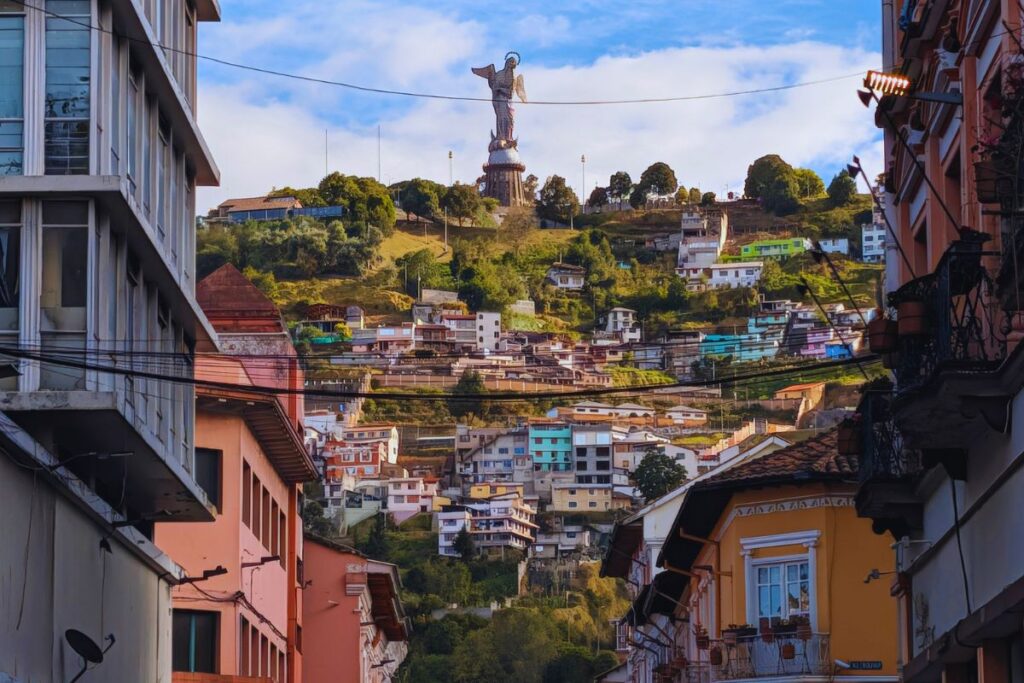 A view from the Panecillo from Quito old town