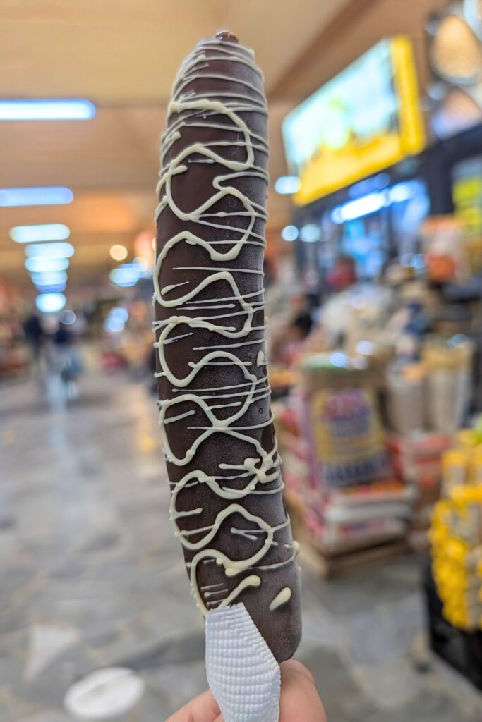 a choco banana from a market in Ecuador