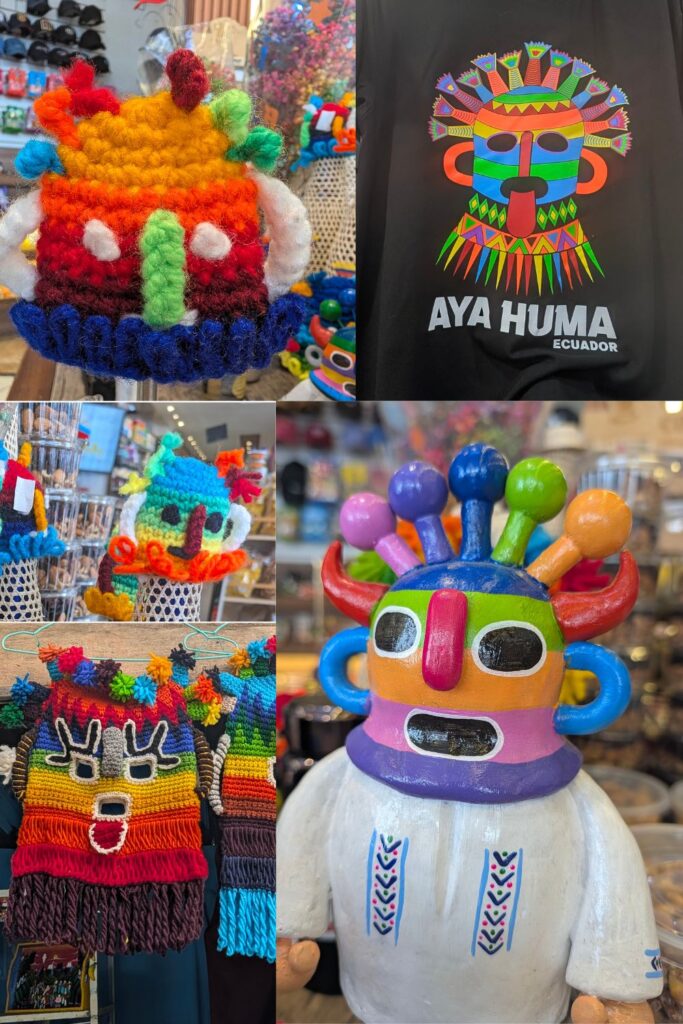 some of the many Diablo Huma souvenirs from Ecuador