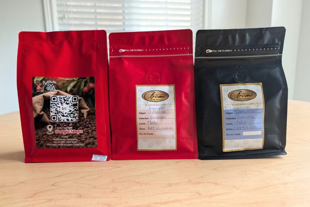 Ecuadorian coffee bags
