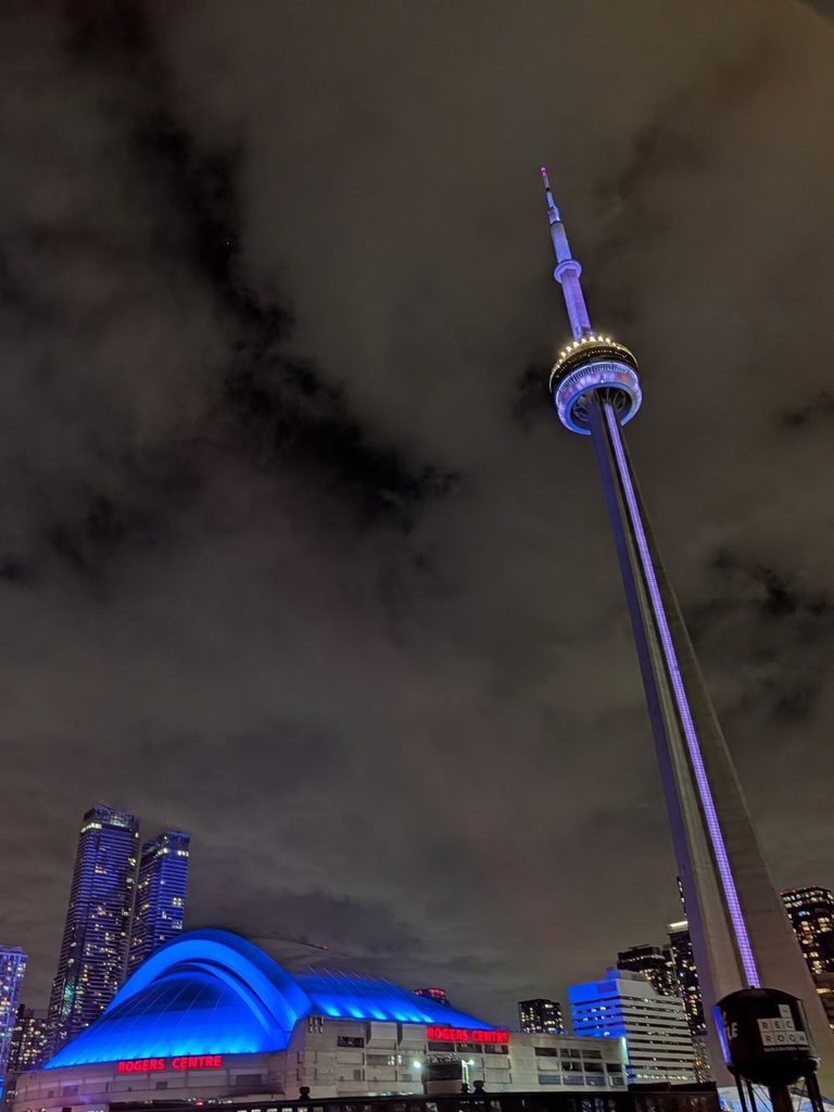CN Tower and Rogers Centre right beside it