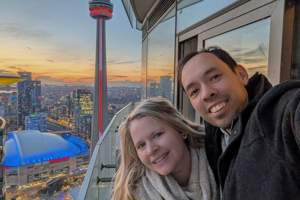 My husband and I at an apartment that I found on Booking.com. I haven't been able to find this listing again unfortunately